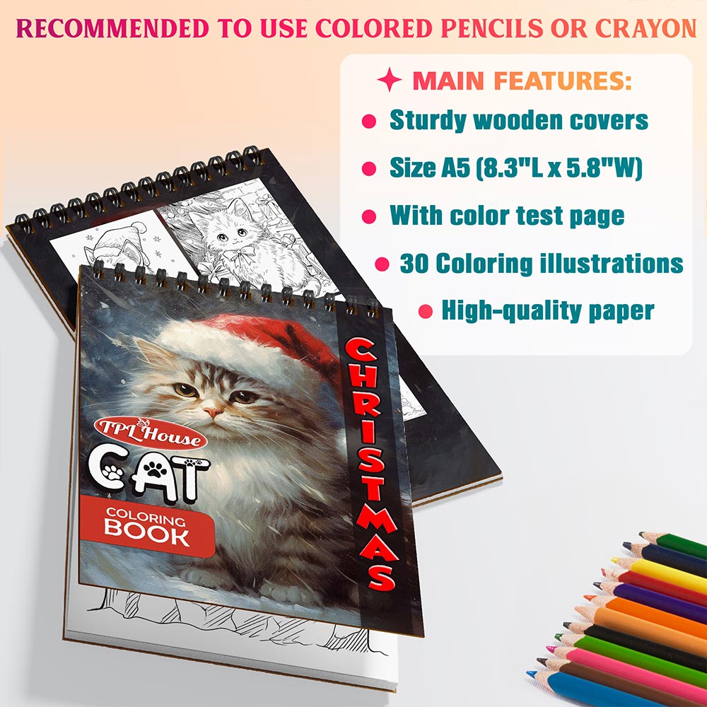Christmas Cat Coloring Sheets For Adults