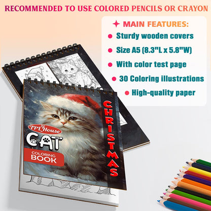 Christmas Cat Coloring Sheets For Adults