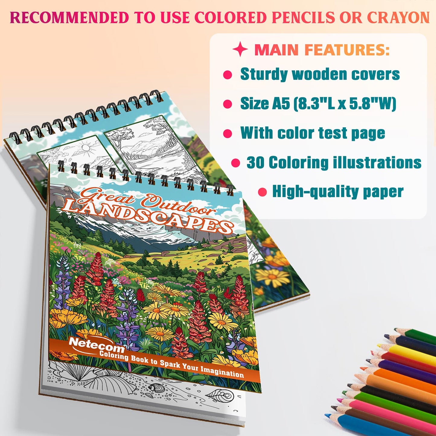 Netecom Great Outdoor Landscapes Coloring Sheets For Adults