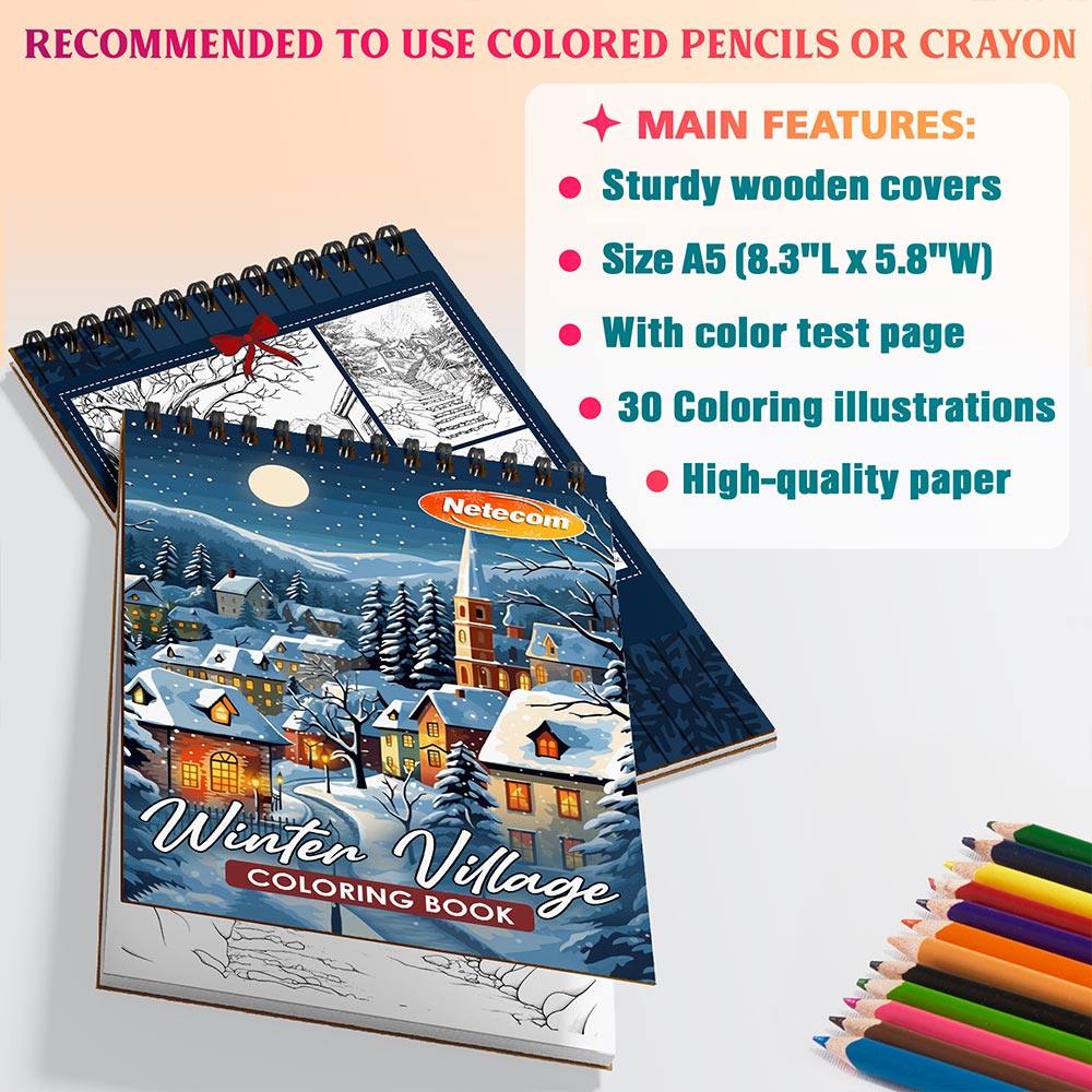 Netecom Winter Village Coloring Sheets For Adults