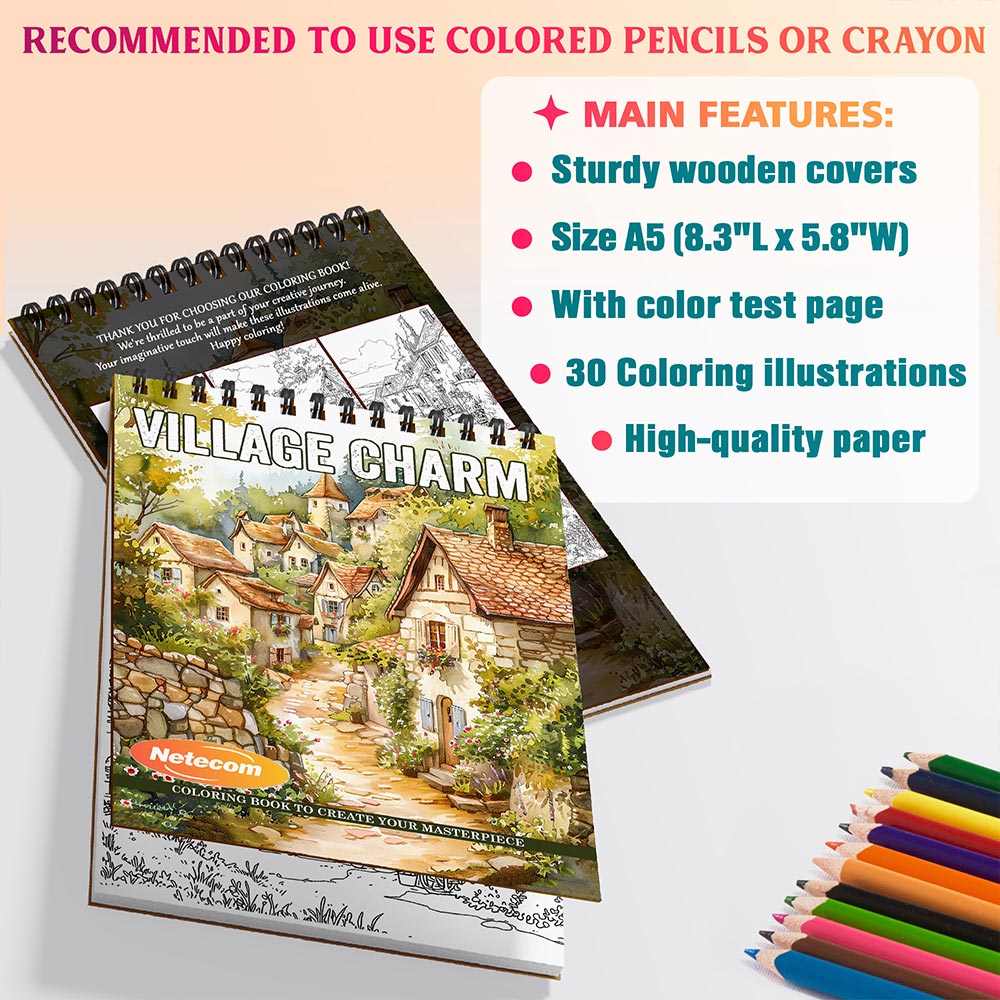 Village Charm Coloring Sheets For Adults