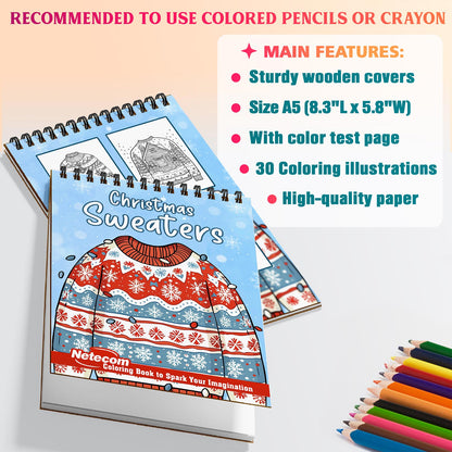 Netecom Christmas Sweaters Coloring Sheets For Adults