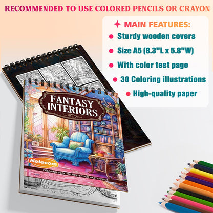 Netecom Fantasy Interiors Coloring Sheets For Adults
