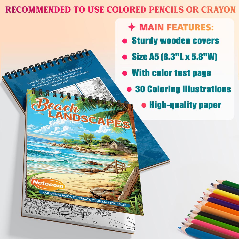 Netecom Beach Landscapes Coloring Sheets For Adults
