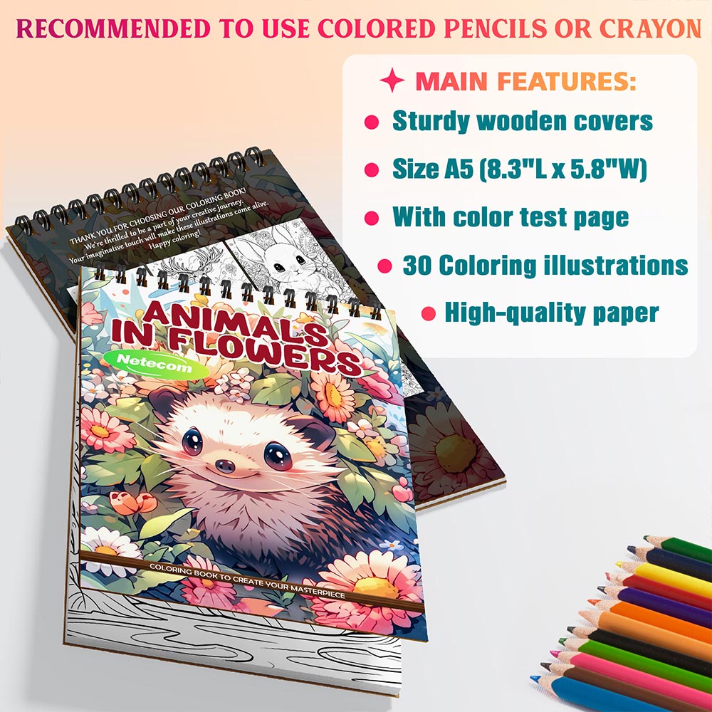 Animals in Flowers Coloring Sheets For Adults