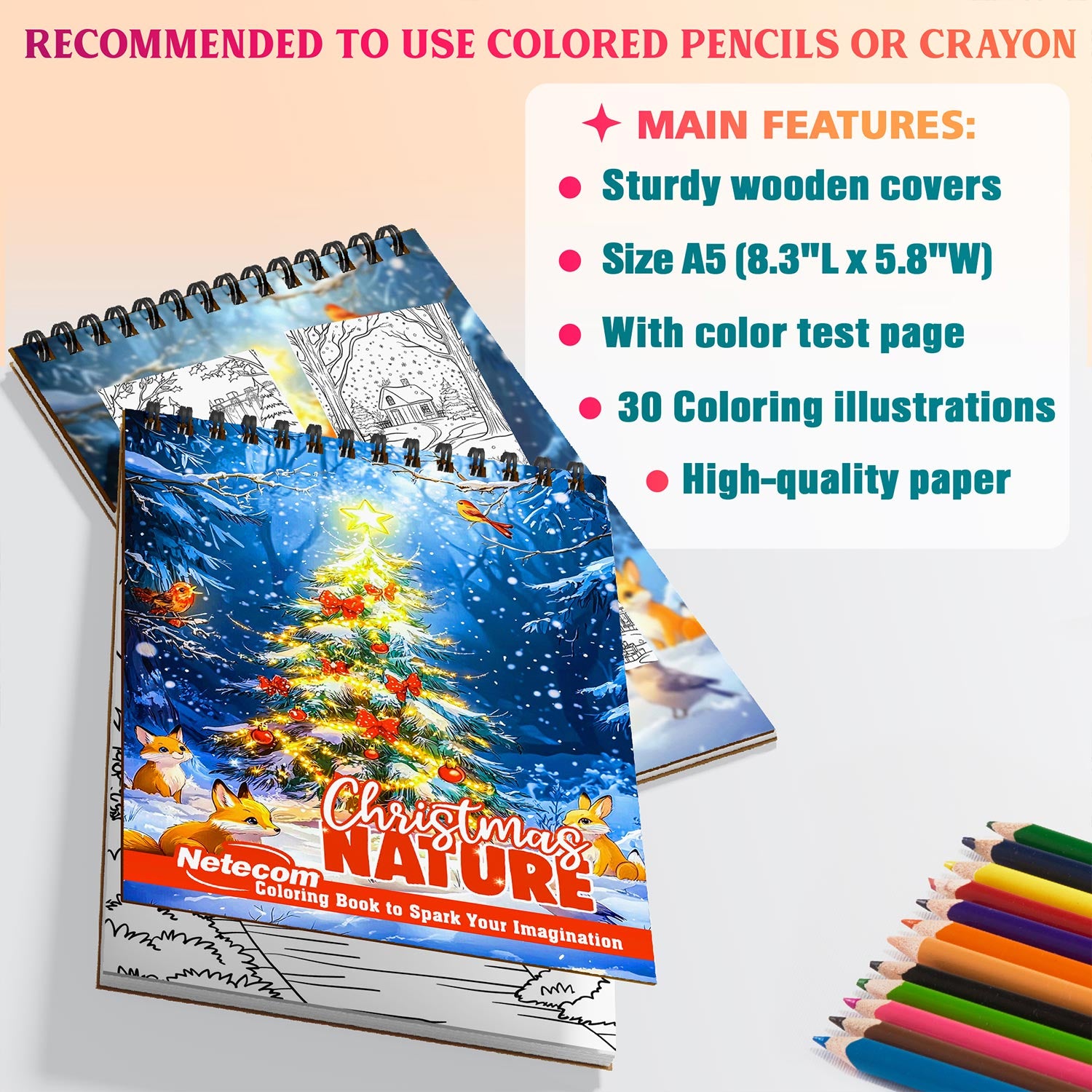 Netecom Christmas Nature Coloring Sheets For Adults