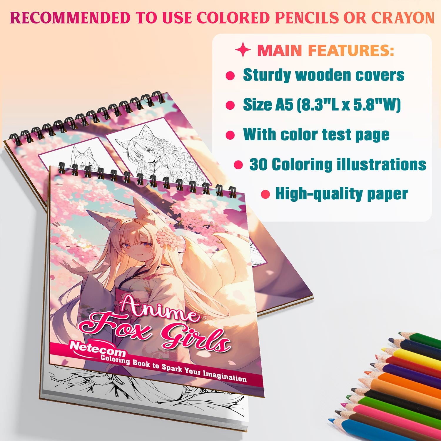 Netecom Anime Fox Girl Coloring Sheets For Adults