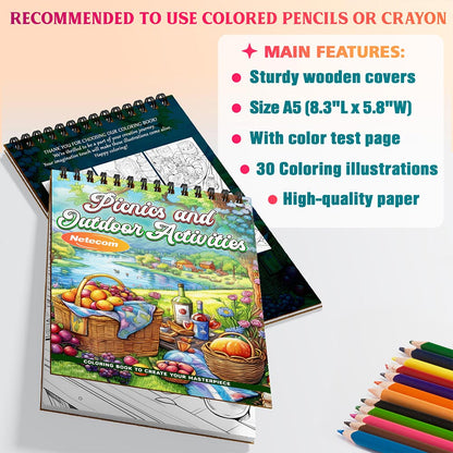Picnics and Outdoor Activities Coloring Sheets For Adults