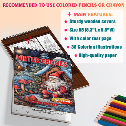Netecom Winter Gnomes Coloring Sheets For Adults