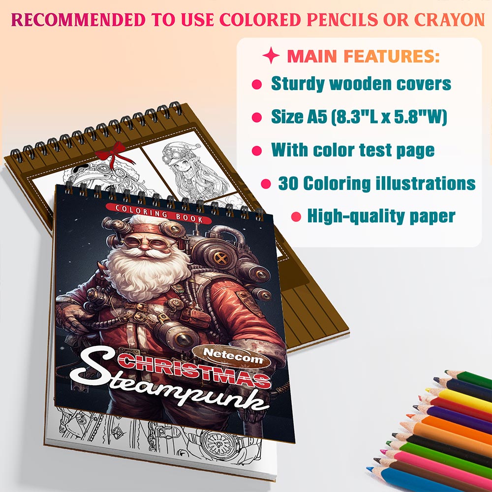 Netecom Steampunk Christmas Coloring Sheets For Adults