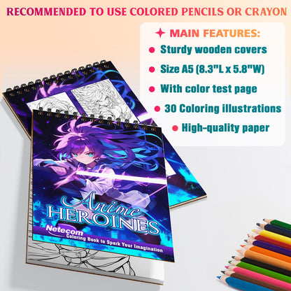 Netecom Anime Heroines Girls Coloring Sheets For Adults