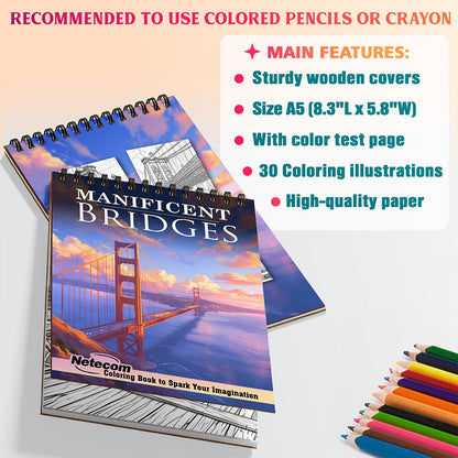 Netecom Magnificent Bridges Coloring Sheets For Adults