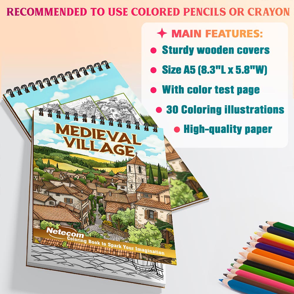 Netecom Medieval Village Coloring Sheets For Adults