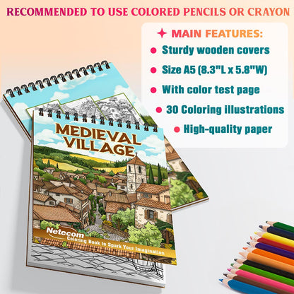 Netecom Medieval Village Coloring Sheets For Adults