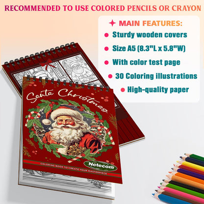 Netecom Santa Christmas Coloring Sheets For Adults