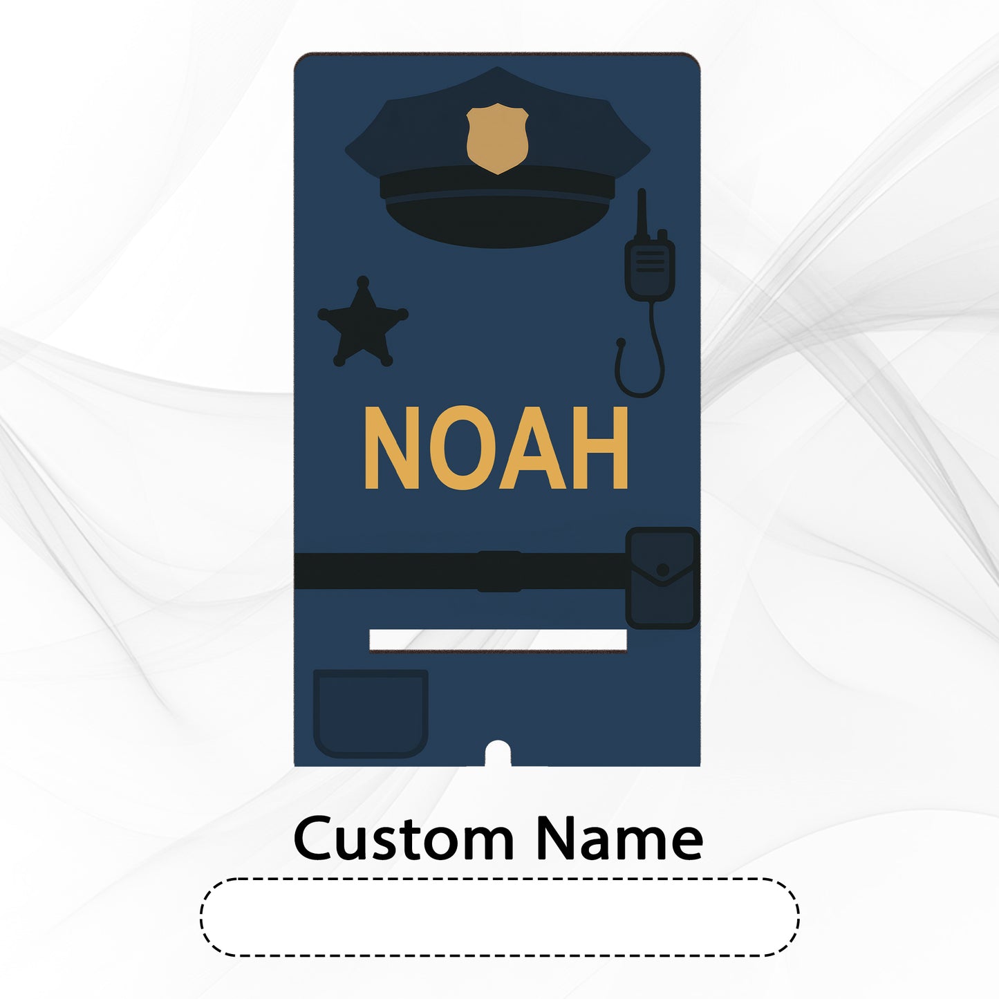 Netecom Customizable Police-Themed Phone Stand, Personalized Name - Thoughtful Gift for Police Officers and Desk Decor, Christmas Gifts