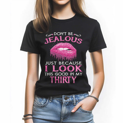 Netecom I Look This Good in My Thirty T-Shirt, Funny Birthday Tee for Women, Stylish Gift for Turning 30