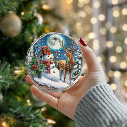 Netecom Snowman and Reindeer Christmas Ornament – Beautiful Holiday Decoration, Ideal Gift Keepsake, 3 in