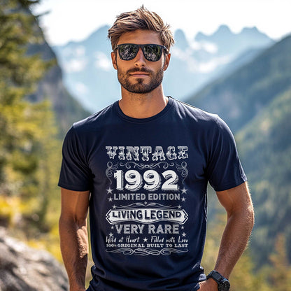Netecom Vintage 1992 Limited Edition T-Shirt, Retro Birthday Shirt for Men, Perfect Gift for 1992 Birth Year