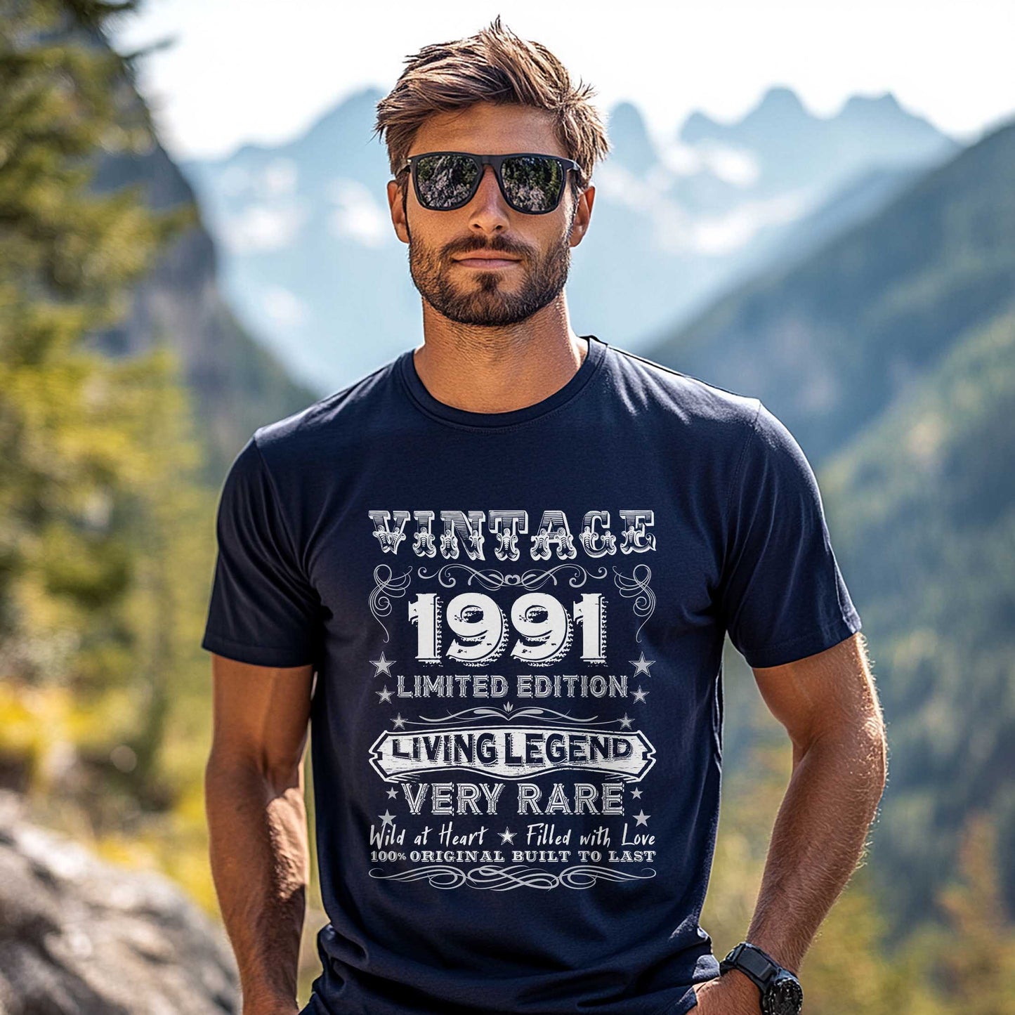 Netecom Vintage 1991 Limited Edition T-Shirt, Retro Birthday Shirt for Men, Perfect Gift for 1991 Birth Year