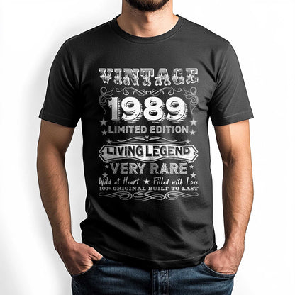 Netecom Vintage 1989 Limited Edition T-Shirt, Retro Birthday Shirt for Men, Perfect Gift for 1989 Birth Year