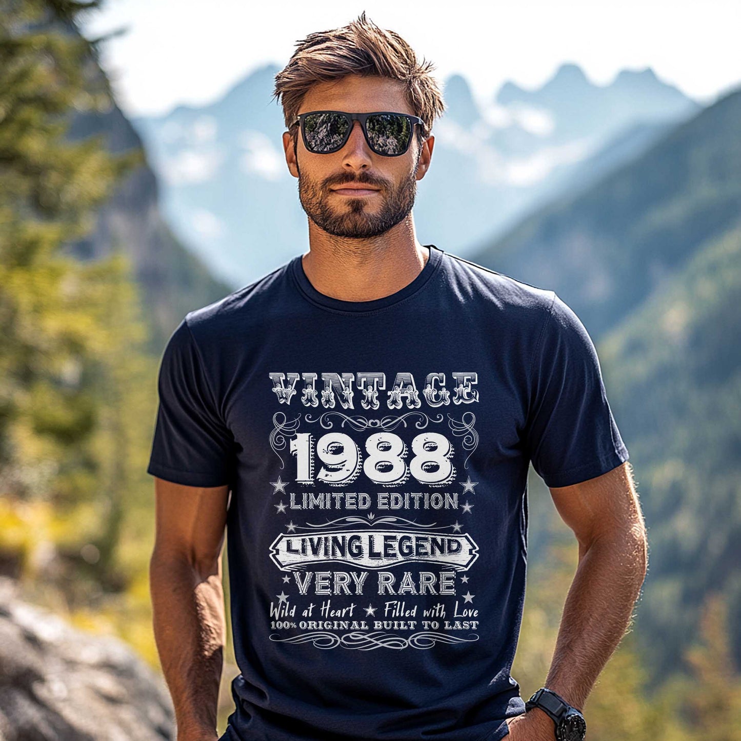Netecom Vintage 1988 Limited Edition T-Shirt, Retro Birthday Shirt for Men, Perfect Gift for 1988 Birth Year