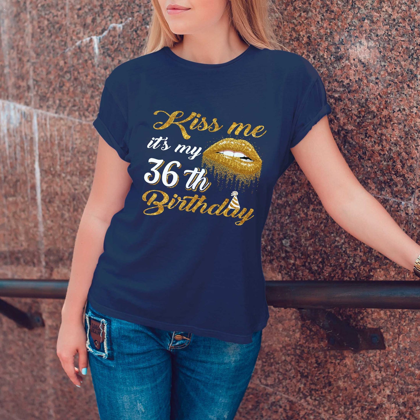 Netecom Kiss Me T-Shirt, Funny 36th Birthday Tee for Women, Perfect Gift to Celebrate 36 in Style