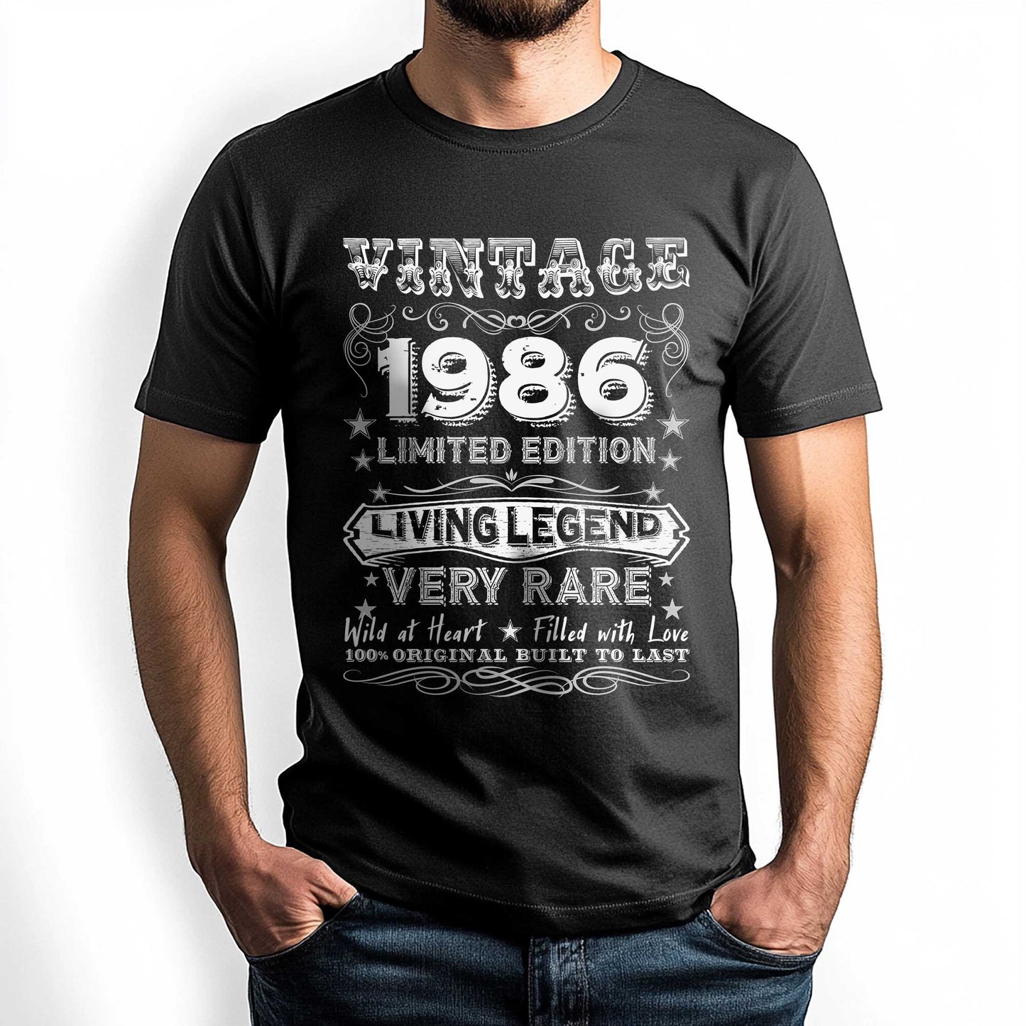 Netecom Vintage 1986 Limited Edition T-Shirt, Retro Birthday Shirt for Men, Perfect Gift for 1986 Birth Year