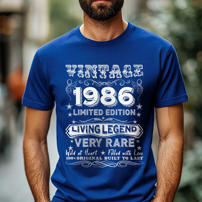 Netecom Vintage 1986 Limited Edition T-Shirt, Retro Birthday Shirt for Men, Perfect Gift for 1986 Birth Year