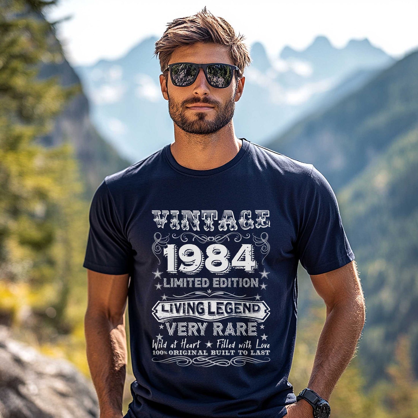 Netecom Vintage 1984 Limited Edition T-Shirt, Retro Birthday Shirt for Men, Perfect Gift for 1984 Birth Year