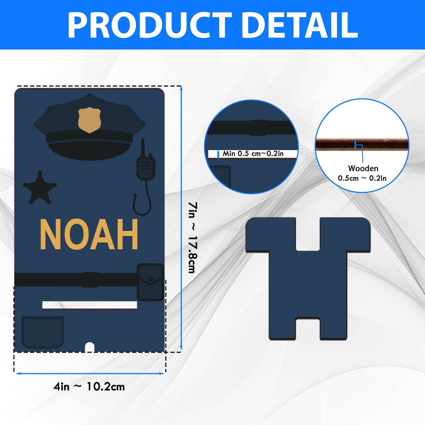 Netecom Customizable Police-Themed Phone Stand, Personalized Name - Thoughtful Gift for Police Officers and Desk Decor, Christmas Gifts