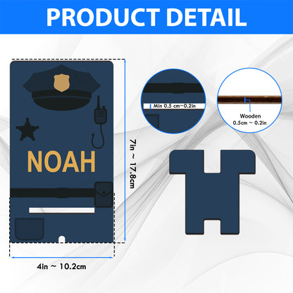 Netecom Customizable Police-Themed Phone Stand, Personalized Name - Thoughtful Gift for Police Officers and Desk Decor, Christmas Gifts