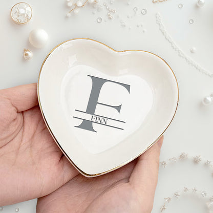 Netecom Personalized Jewelry Tray with Custom Initials and Names, Elegant Gift for Weddings, Birthdays, or Special Occasions