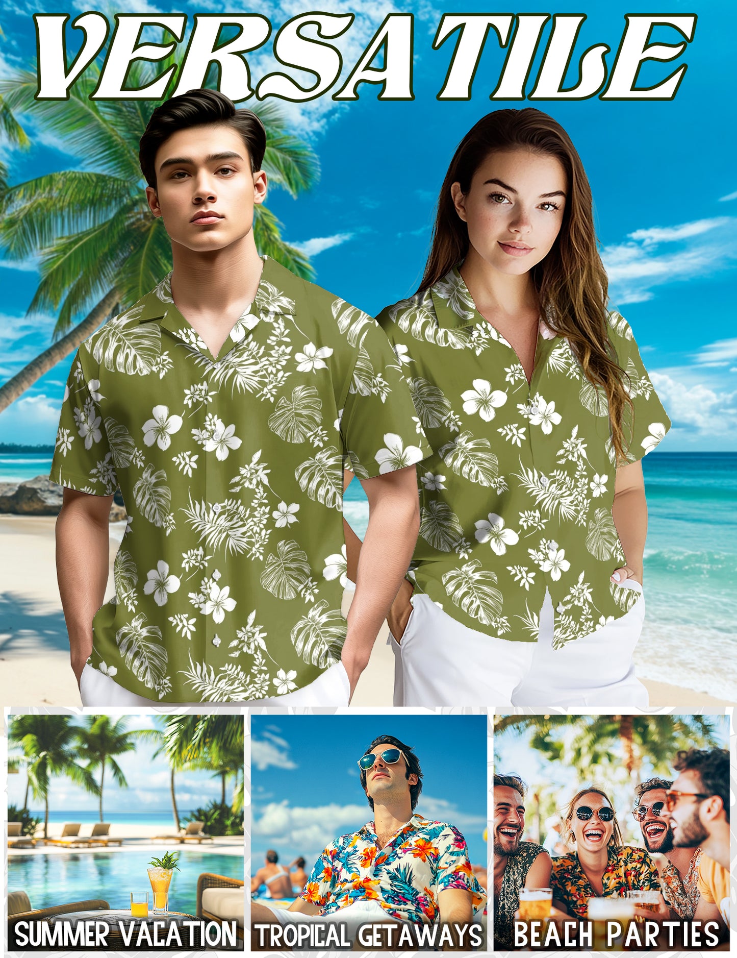 Netecom Tiare Flower Hawaiian Shirt for Women, Floral Lover Gifts, Button Down Summer Beach Shirt