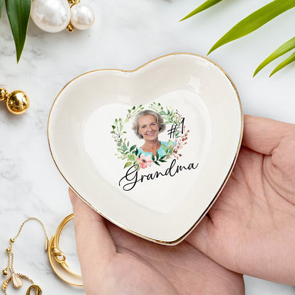 Netecom Personalized Birth Month Flower Jewelry Tray, Custom Name Ceramic Ring Dish, Elegant Gift for Mother’s Day, Bridesmaids, or Birthday