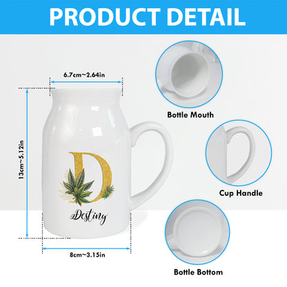 Netecom Personalized Ceramic Flower Pitcher with Gold Initial, Timeless Farmhouse Decor Gift for Mother’s Day, Anniversary, or Christmas