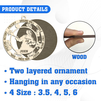 Netecom Custom Lacrosse Ornament – Personalized Wooden Ornament with Player Name & Lacrosse Terms – Perfect Christmas Gift