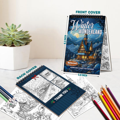 Netecom Winter Wonderland Spiral Bound Coloring Book For Adults