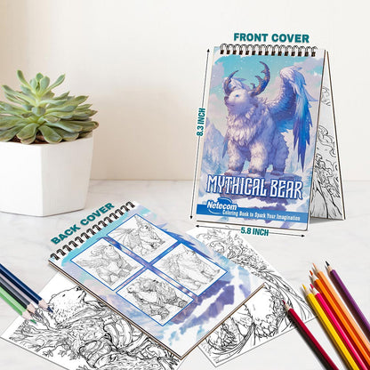 Netecom Mythical Bear Spiral Bound Coloring Book For Adults