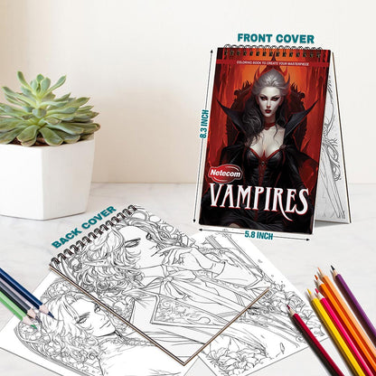 Netecom Vampires Spiral Bound Coloring Book For Adults