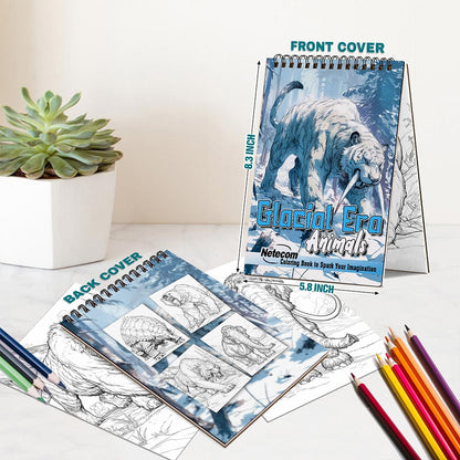 Netecom Glacial Era Animals Spiral Bound Coloring Book For Adults