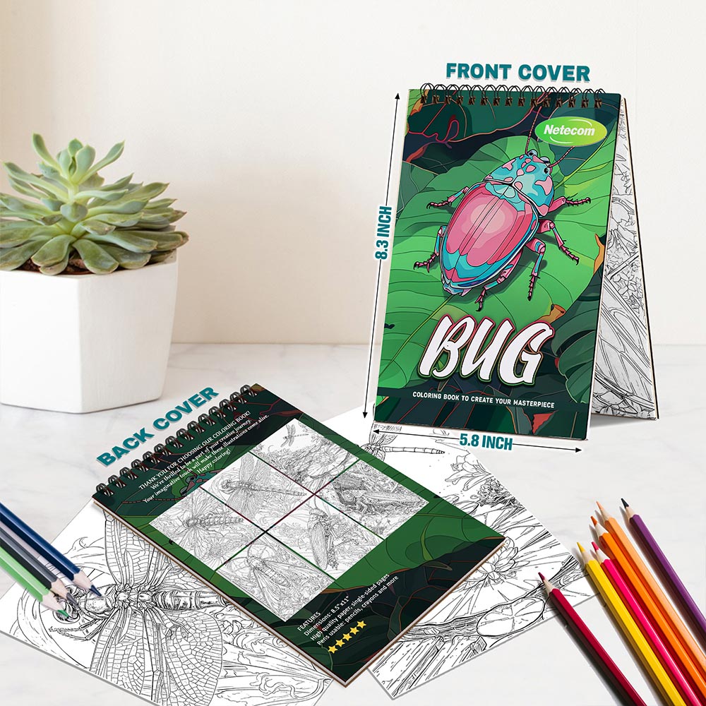 Bug Spiral Bound Coloring Book For Adults