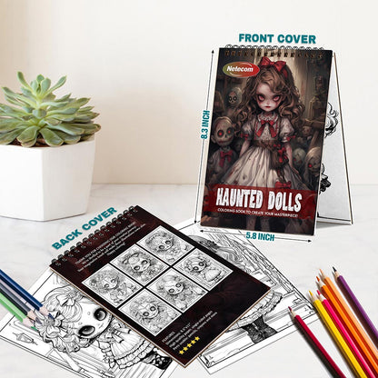 Netecom Haunted Dolls Spiral Bound Coloring Book For Adults