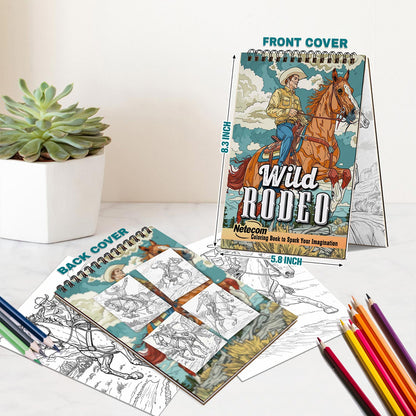 Netecom Wild Rodeo Spiral Bound Coloring Book For Adults