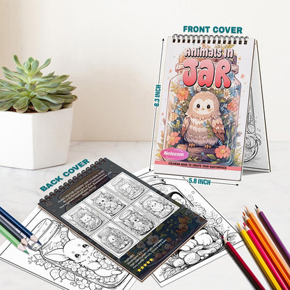 Animals in Jar Spiral Bound Coloring Book For Adults