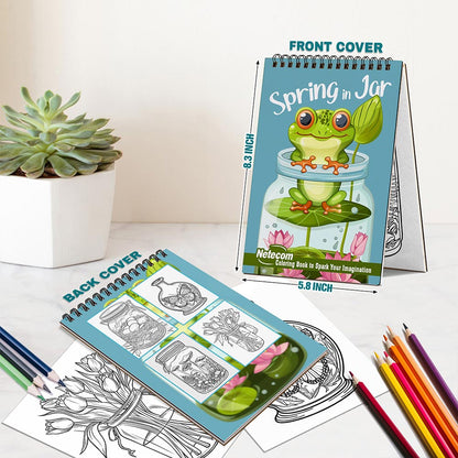 Netecom Spring in Jar Spiral Bound Coloring Book For Adults