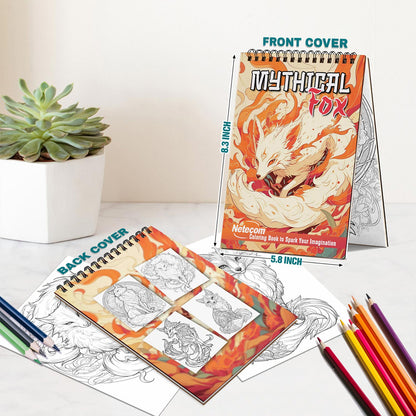 Netecom Mythical Fox Spiral Bound Coloring Book For Adults