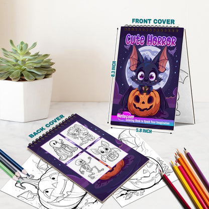 Netecom Cute Horror Spiral Bound Coloring Book For Adults