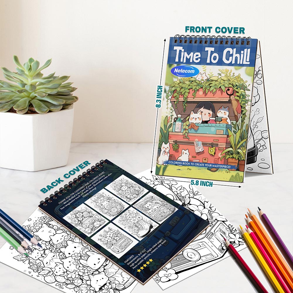 Time To Chill Spiral Bound Coloring Book For Adults