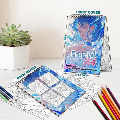Netecom Crystal Girls Spiral Bound Coloring Book For Adults